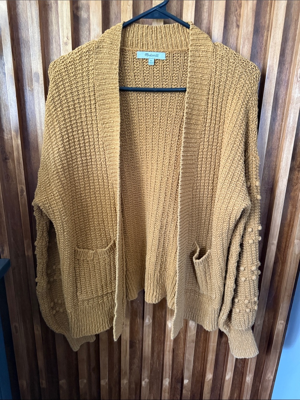 MADEWELL Bobble Oversized Balloon Sleeve Cardigan Sweater. XS run big - Picture 2 of 9